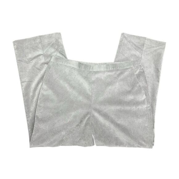Alfred Dunner Gray Corduroy Ankle Pants Size 16 High Rise Pull On Stretch - Picture 1 of 9